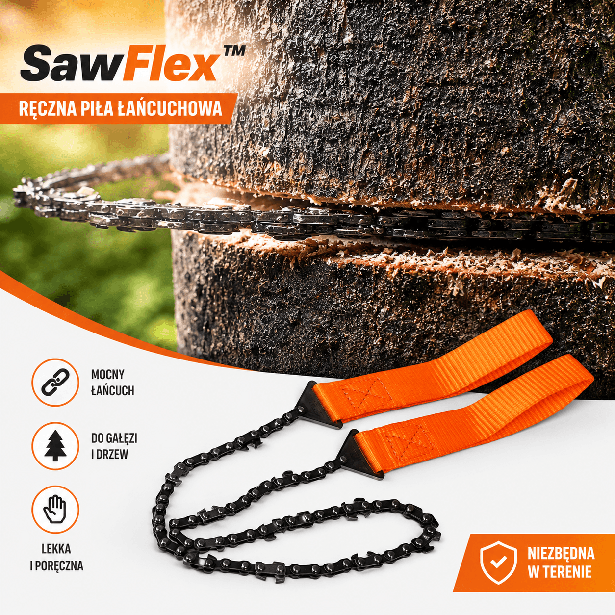 SawFlex™ – Ręczna Piła Łańcuchowa PRO ⭐⭐⭐⭐⭐