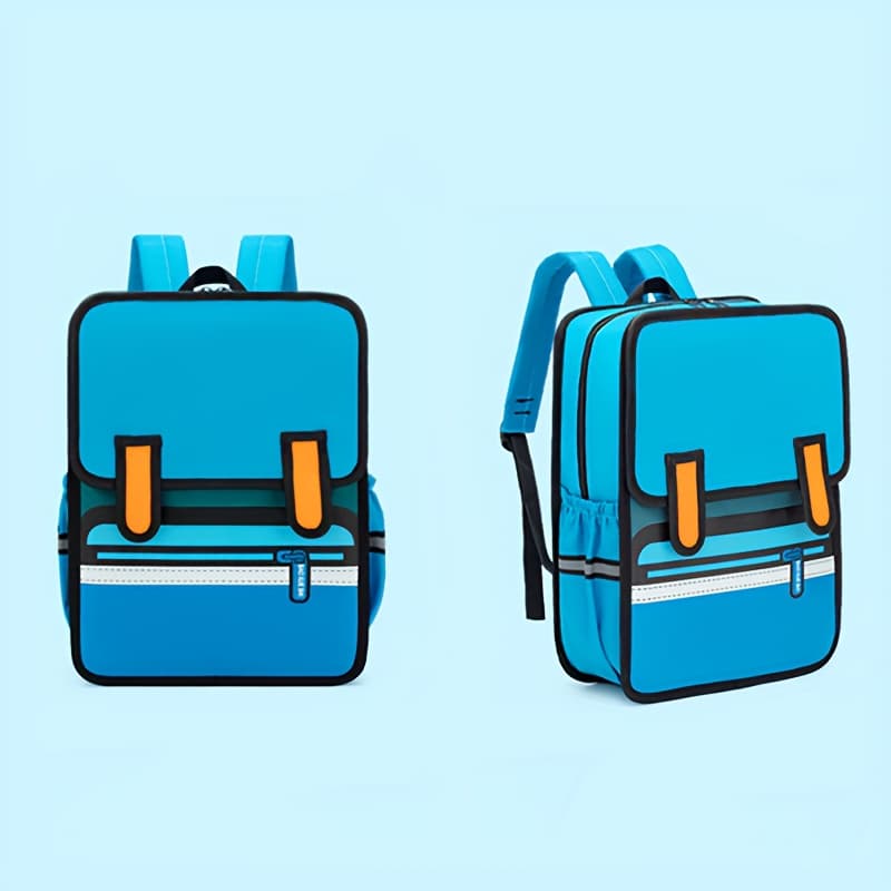 MODNY PLECAK DZIECIĘCY Z KOLOROWYM 3D MOTYWEM KOMIKSOWO - ANIMOWANYM